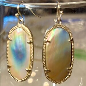 Kendra Scott Iridescent Danielle Drop Earrings Gold Frame